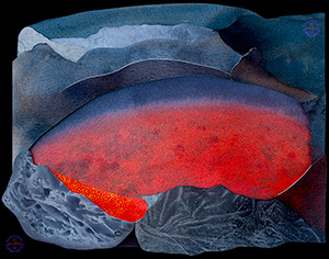 Red-hot rock in Etna's Valle del Bove, just begninning to cool.